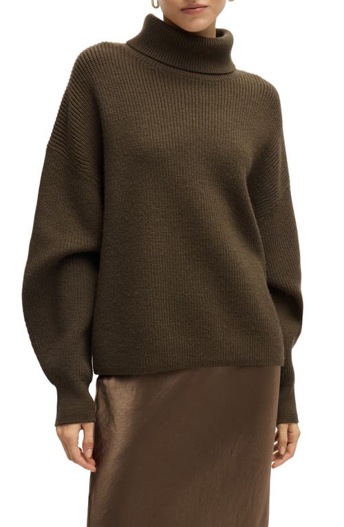 Shop Hugo Boss Boss Fernadina Turtleneck Virgin Wool Sweater In Marshland