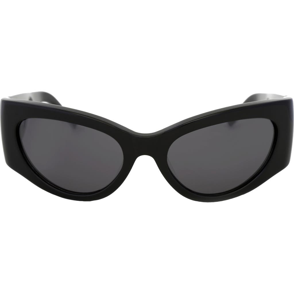Grey Ant Bank 56mm Wraparound Sunglasses In Black