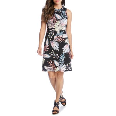 Karen Kane Tropical Print Knit Dress, Black