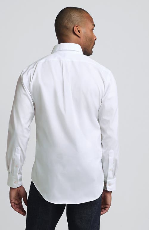 Lands' End Traditional Fit Solid No Iron Supima Pinpoint Buttondown Collar Dress Shirt In White