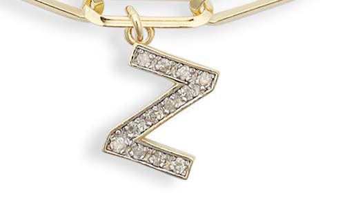 Meshmerise Diamond Initial Charm Bracelet In Yellow-z