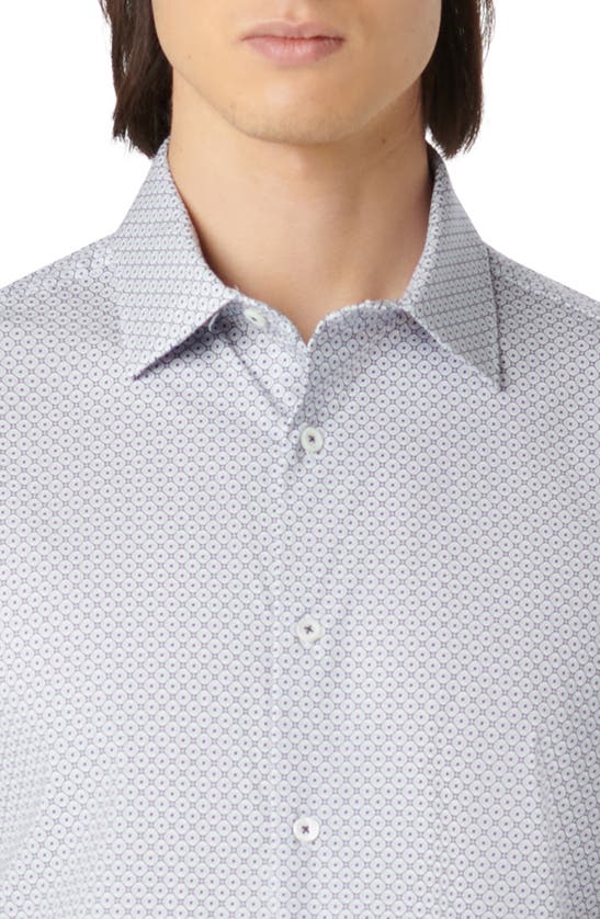 Shop Bugatchi James Ooohcotton® Geometric Print Button-up Shirt In Navy