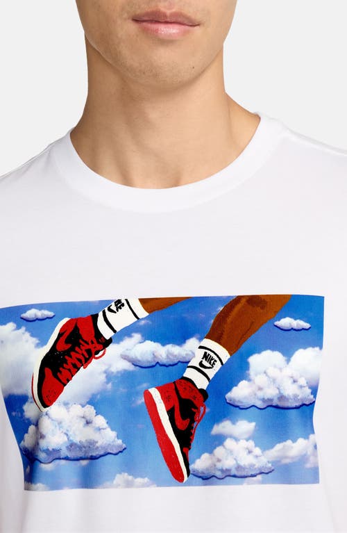 Shop Jordan Flight Essentials Graphic T-shirt In White/black