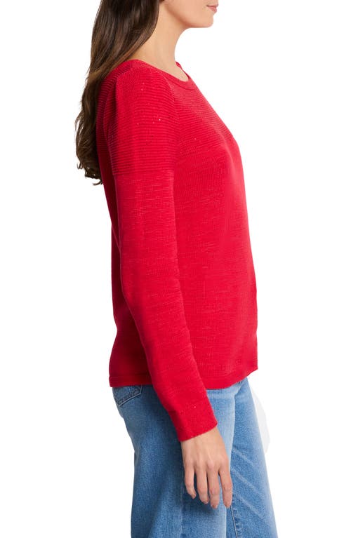 Shop Nic + Zoe Nic+zoe Sequin Yoke Sweater In Amaryllis