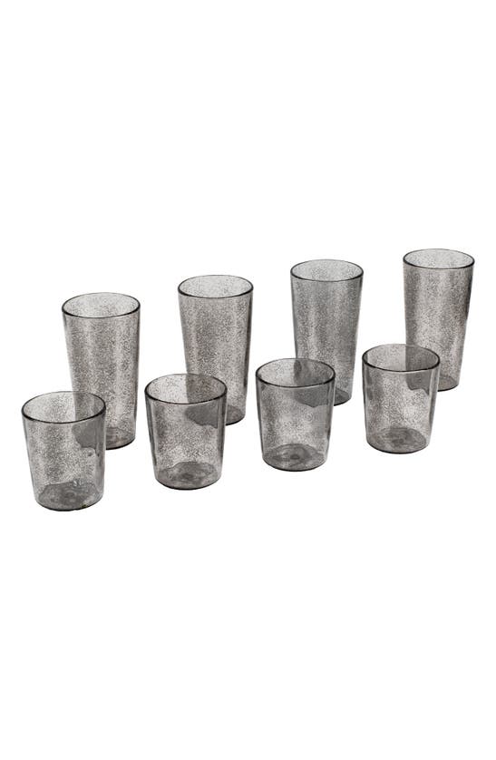 Tarhong Fizz Bubble Set Of 8 Drinking Glasses In Gray