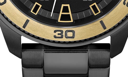 Hugo Boss Men's Streetdiver Black Ion Plated Steel Bracelet Watch 44mm In Gunmetal