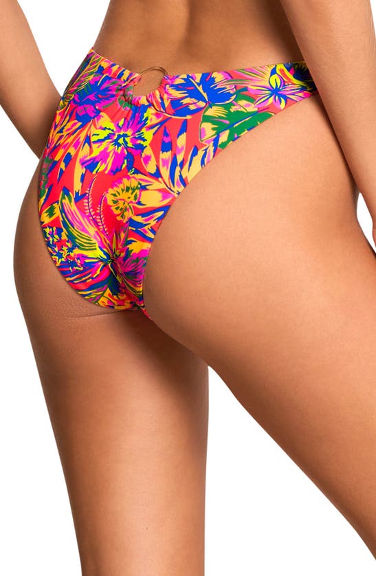 Shop Maaji Amazonas Brillance Reversible High Cut Bikini Bottoms In Red Multi