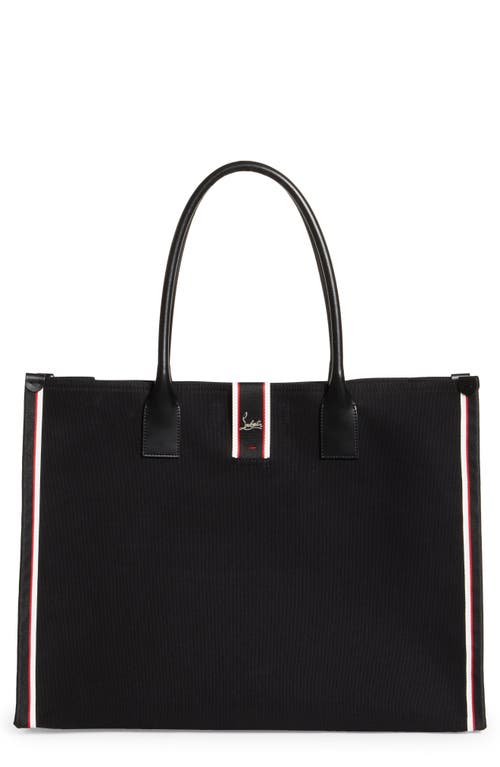 Christian Louboutin Extra Large Nastroloubi Fique à Vontade Canvas Tote in Black/Black/Multi at Nordstrom