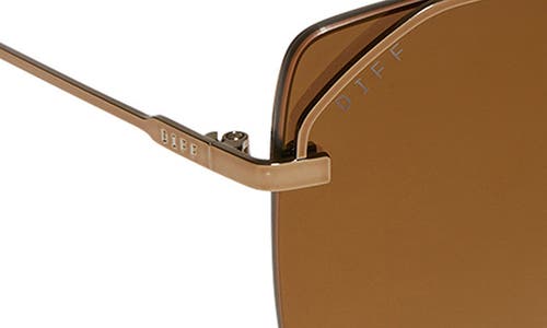 Diff Bree 62mm Square Sunglasses In Brown Gold Flash