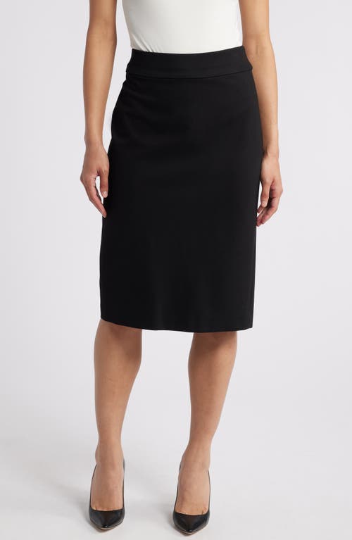 Anne Klein Shimmer High Waist Midi Skirt in Anne Black 