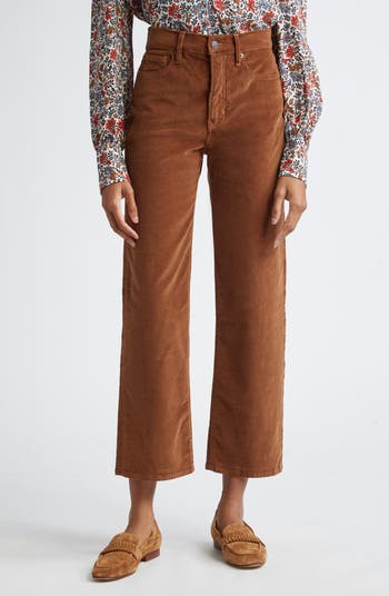 Crosbie High Waist Wide Straight Leg Corduroy Pants