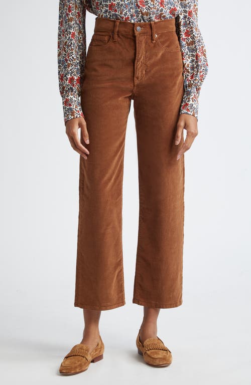 Veronica Beard Crosbie High Waist Wide Straight Leg Corduroy Pants In Deep Ochre