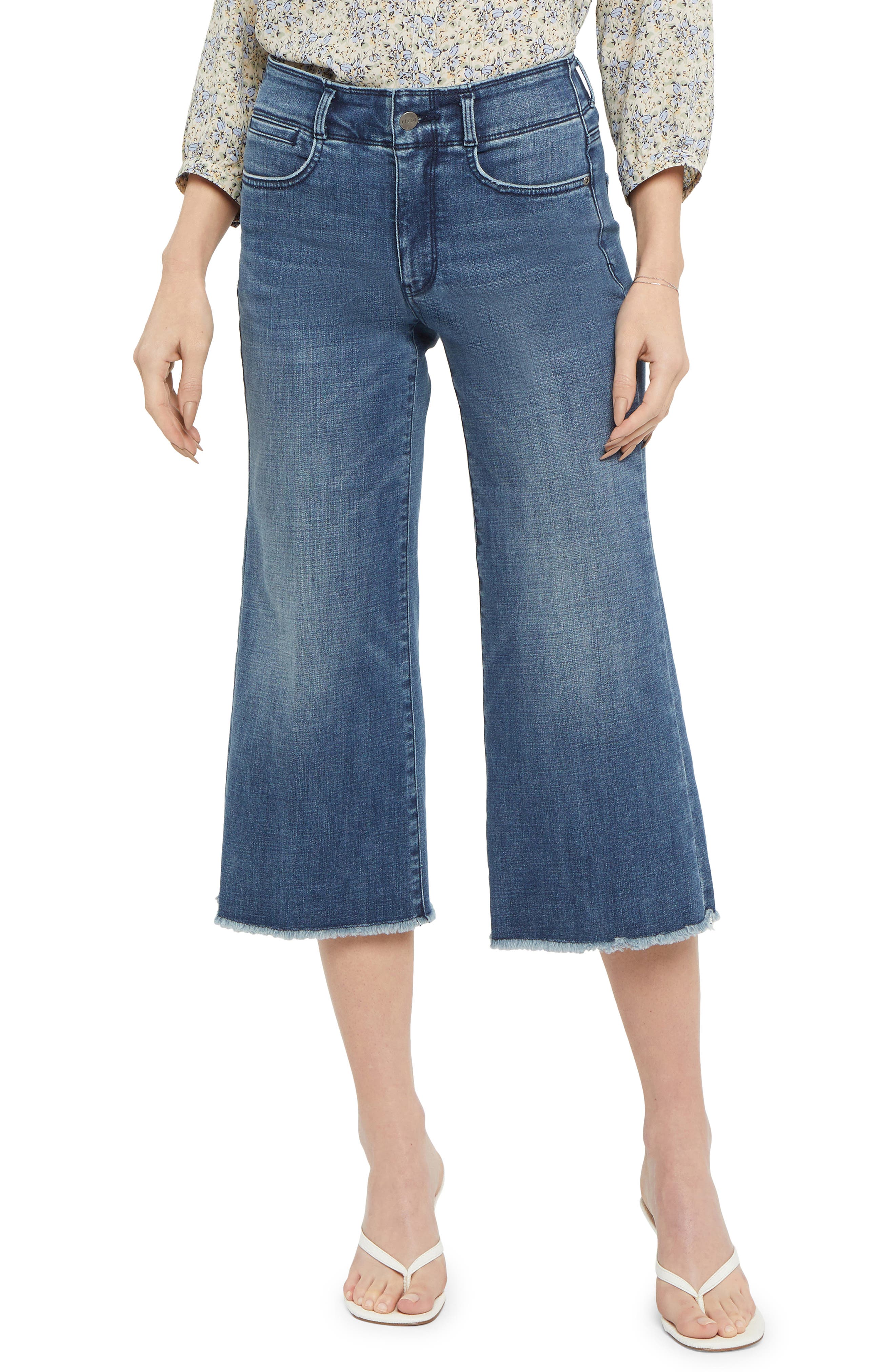 Nydj High Rise Cropped Wide Leg Jeans 