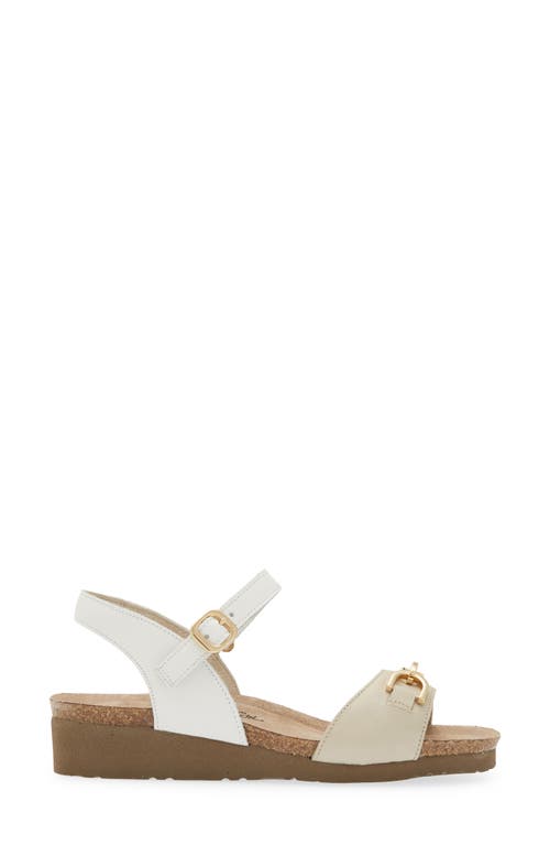 Naot Aubrey Wedge Sandal In Soft Ivory/soft White Leather