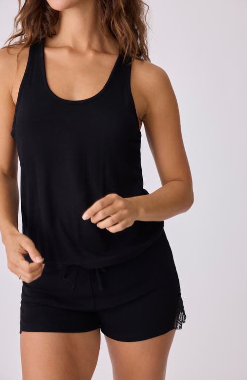 Shop Pj Salvage Lacey Basics Rib Sleep Tank In Black