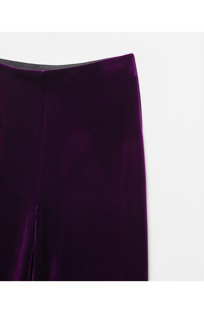 MANGO High Waist Velvet Flare Pants, Alternate, color, Purple