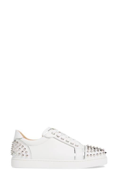 Christian Louboutin Vieira 2 White Leather Sneakers In Bianco/silver