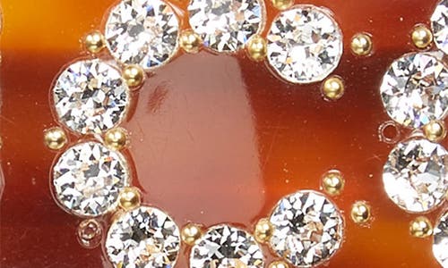 Shop Gucci Crystal Hair Barrette In Crystal/brown