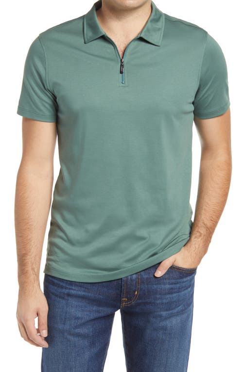 Robert Barakett Georgia Zip Polo in Spring Forest at Nordstrom, Size X-Large