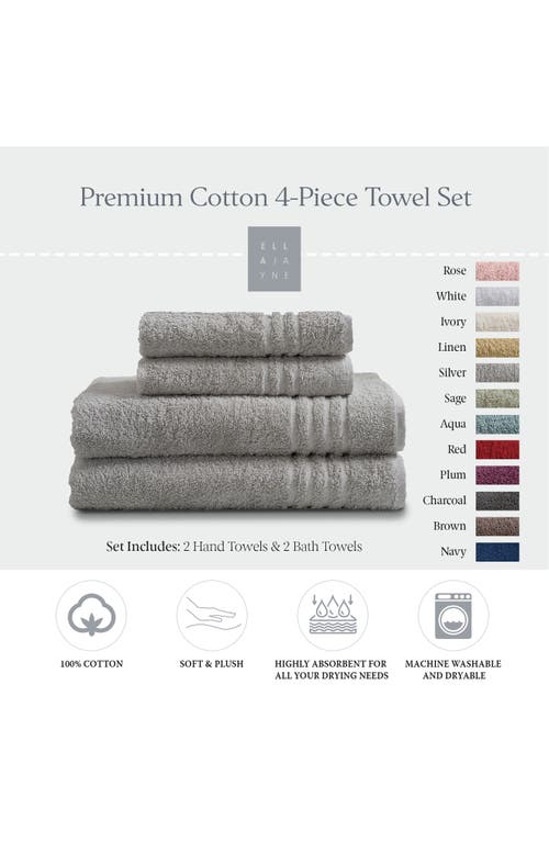 Ella Jayne Home Solid Cotton 4-piece Towel Set In Grey