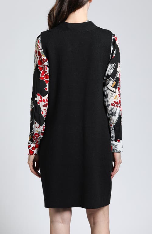 Apny Sleeveless Sweater Dress In Black