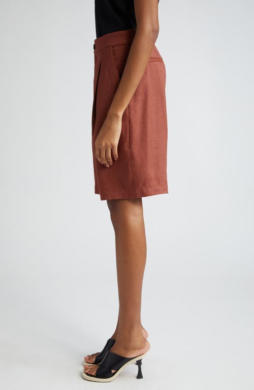 Shop A.l.c . Nico Linen Blend Walking Shorts In Sequoia