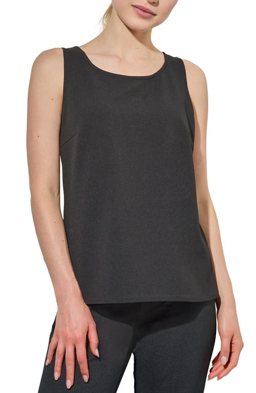 Shop Ming Wang Deco Stretch Crepe Tank Top In Black