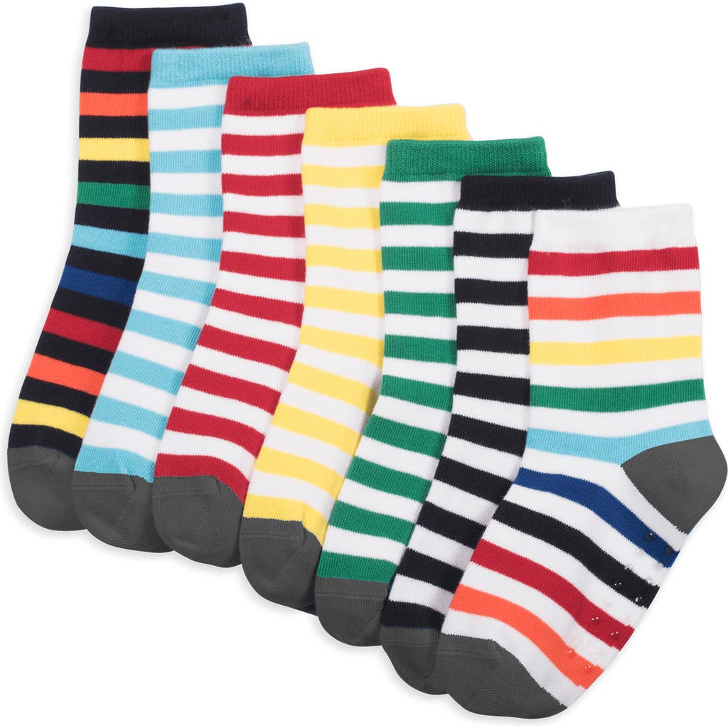 Primary Crew Sock 7-pack In Stripe In Rainbow Stripe Mix