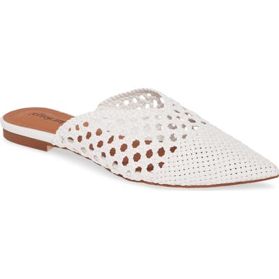 Jeffrey Campbell Leno Woven Pointed Toe Mule- White