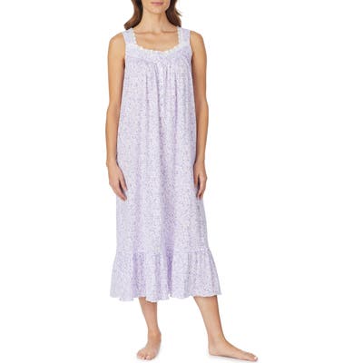 Eileen West Ballet Sleeveless Lace Trim Nightgown, White