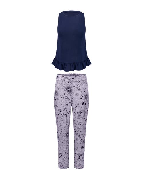 Adore Me Aerys Pajama Tank & Pants Set In Novelty Purple