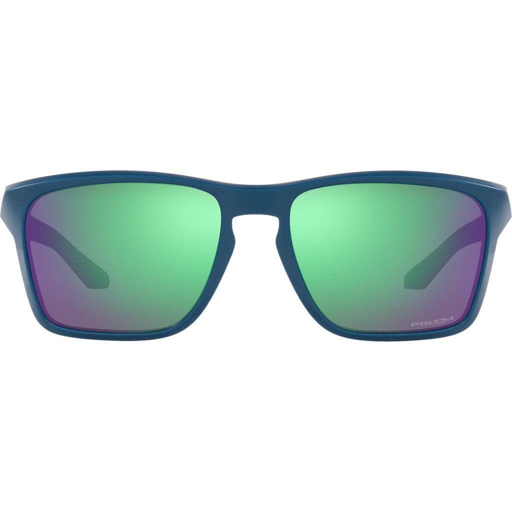 Oakley Sylas 57mm Mirrored Rectangular Sunglasses In Blue