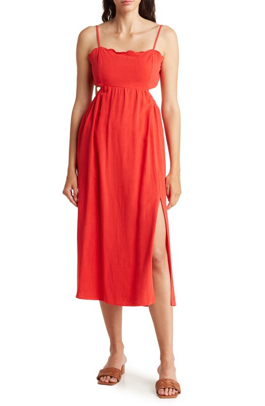 strapless open back dress Womens A Line Red Maxi Linen Dress 3742 – Xiaolizi main image 0
