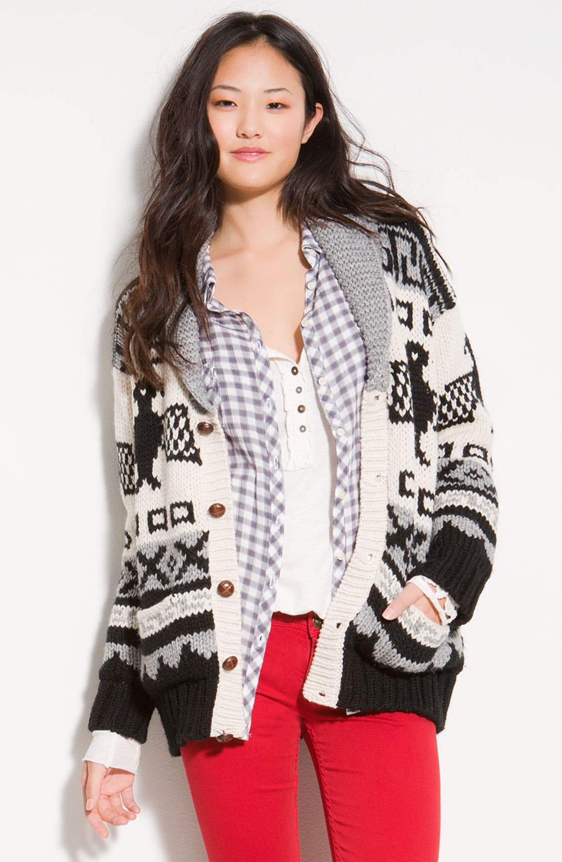 oversized shawl collar cardigan
