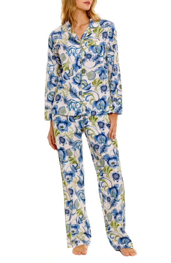 Shop The Lazy Poet Nina Green Medusa Cotton Pajamas In White