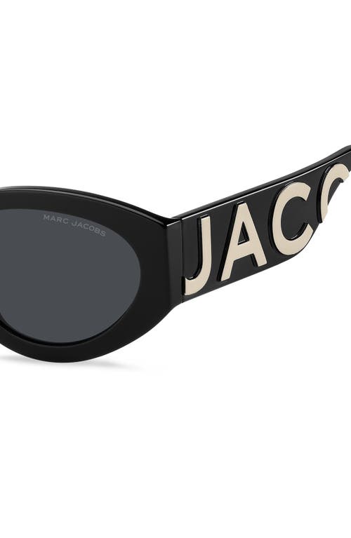 Shop Marc Jacobs 54mm Round Sunglasses In Black White/gray