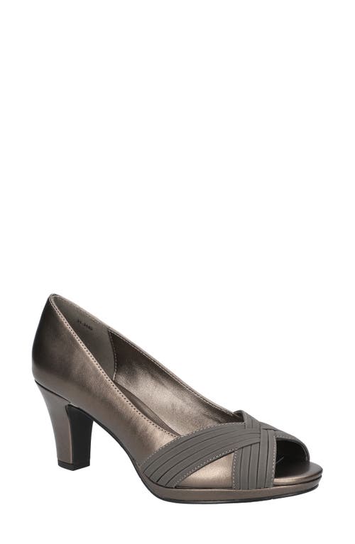 Shop Easy Street Lavish Peep Toe Pump In Pewter