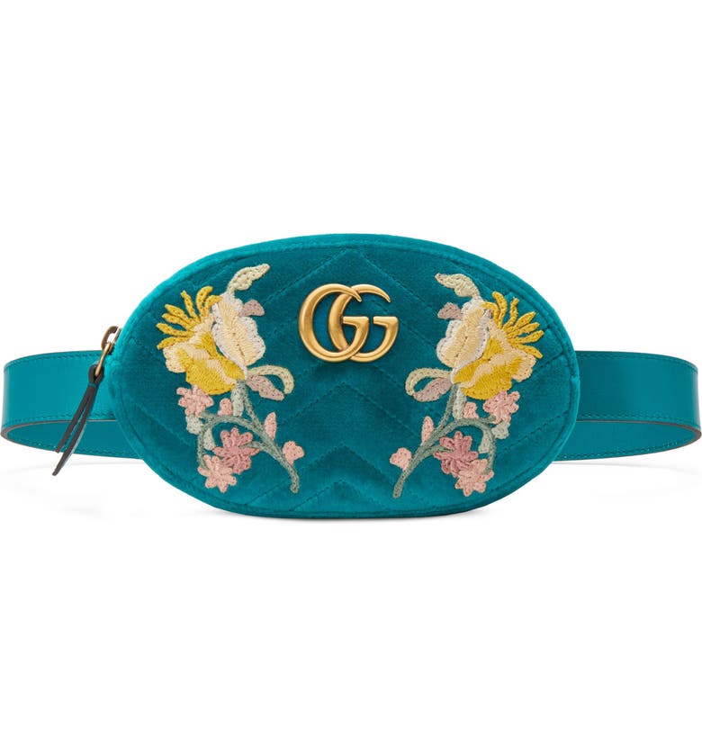 Gucci GG Marmont 2.0 Embroidered Velvet Belt Bag | Nordstrom