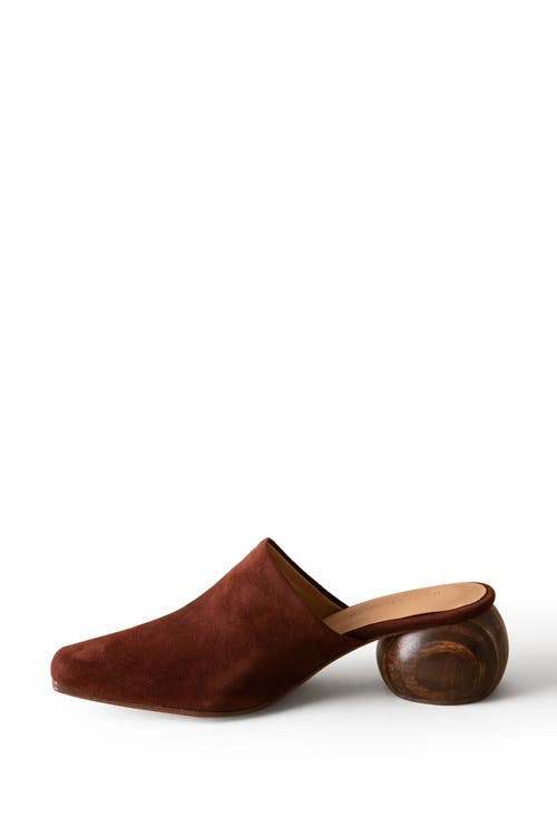 Huma Blanco Mina Mule In Chocolate Suede