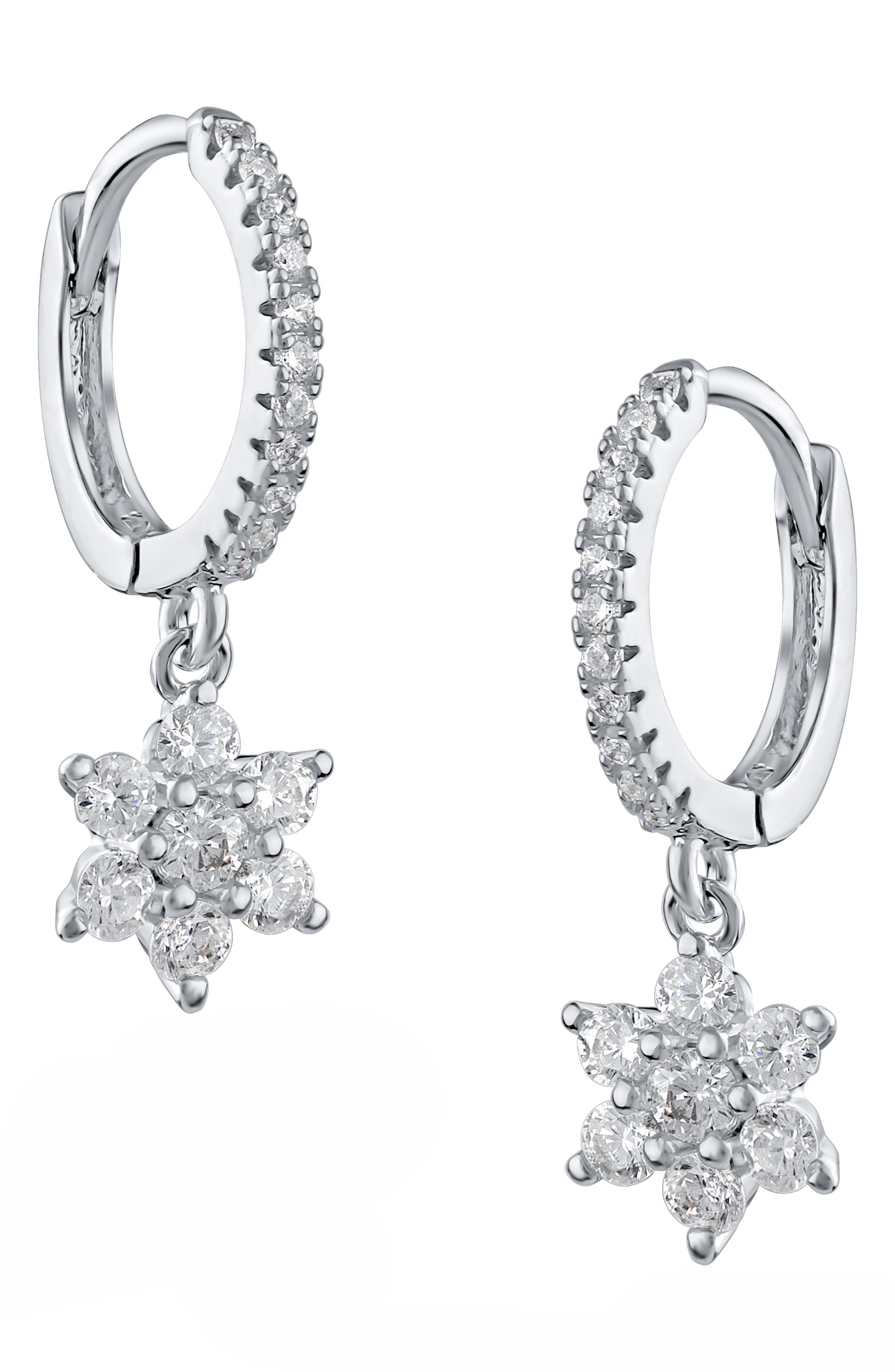 cz by kenneth jay pave huggie hoop earrings