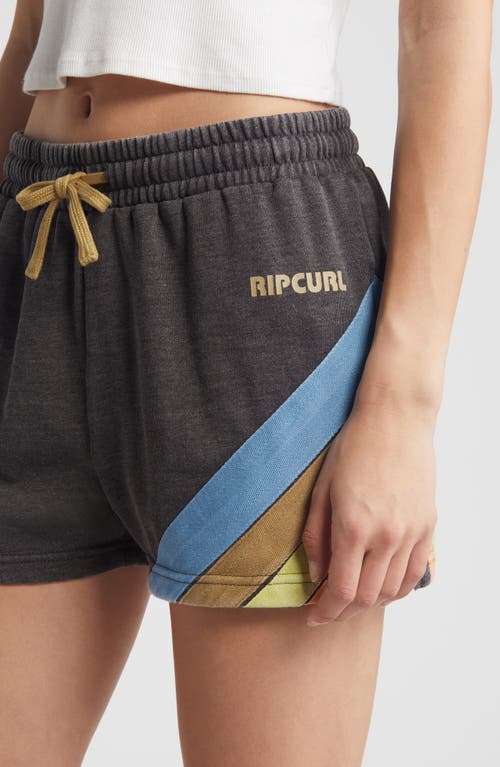 Rip Curl Surf Revival Cotton Blend Fleece Shorts In Washed Black