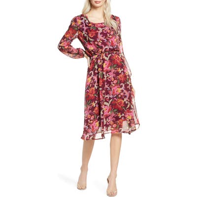 Fraiche By J Mela Long Sleeve Floral Dress, None