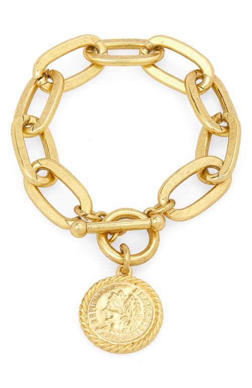 Coin Charm Bracelet in Gold