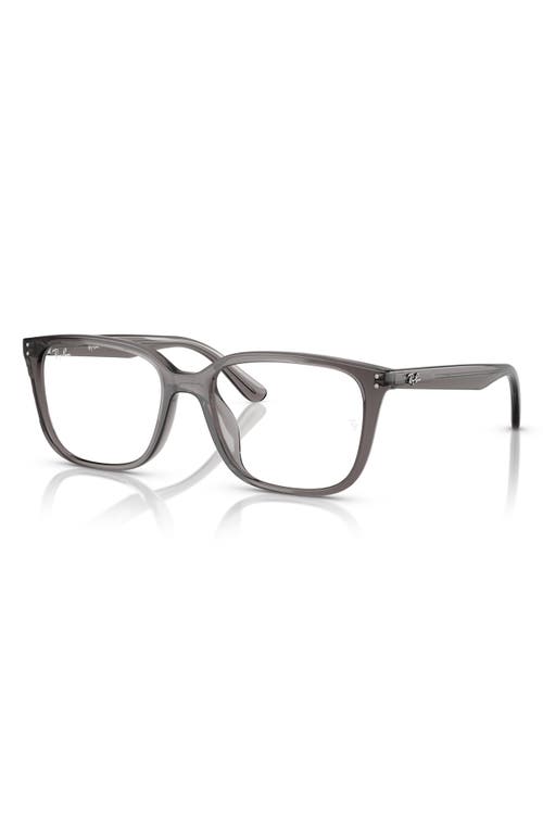 Ray Ban Ray-ban 55mm Square Optical Glasses In Transparent Grey