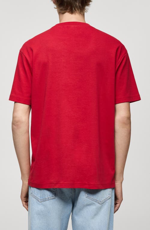 Shop Mango Relaxed Fit Cotton T-shirt In Red