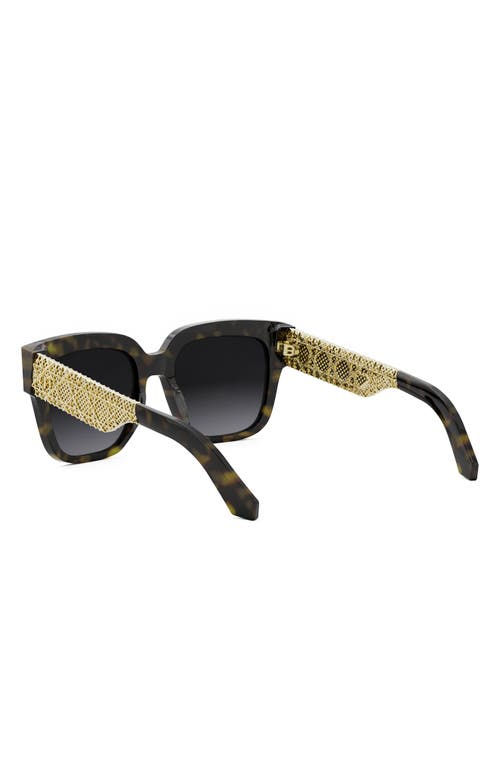 Dior 'ésille S1i 54mm Square Sunglasses In Dark Havana/gradient Smoke