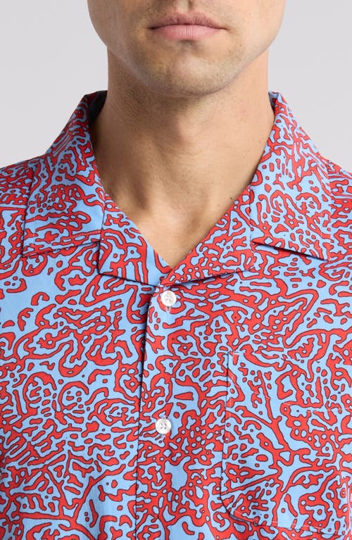 Shop Volcom Purestone Camp Shirt In Blue Bird