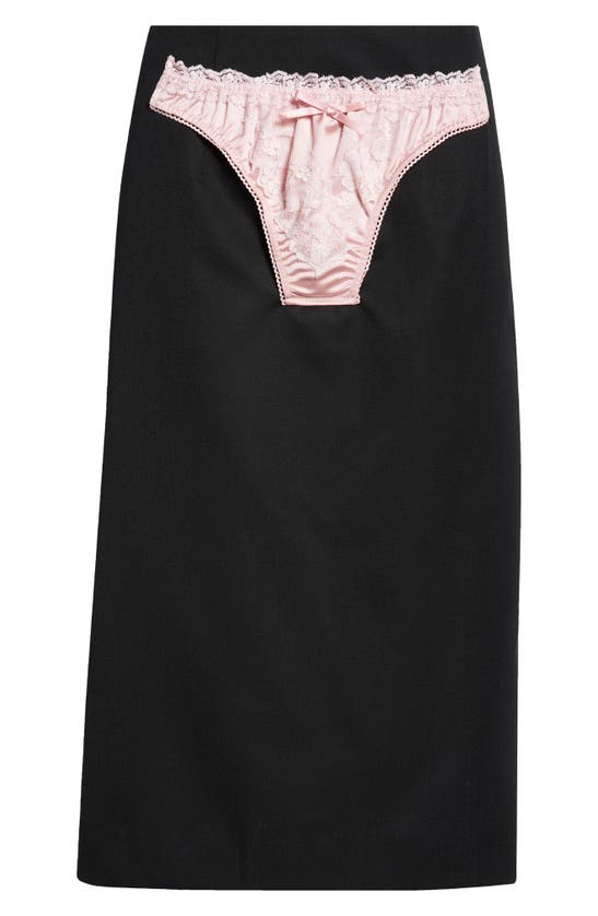 Shop Vaquera Panty Front Pencil Skirt In Black
