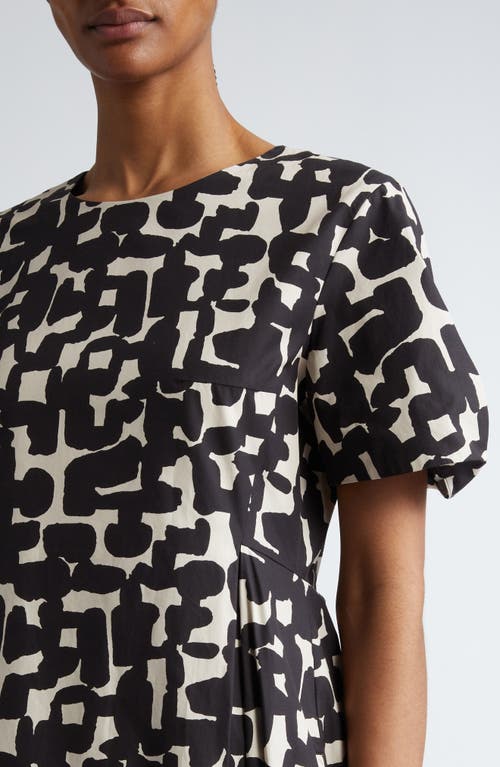 Shop Max Mara Callas Graphic Print A-line Dress In Ecru