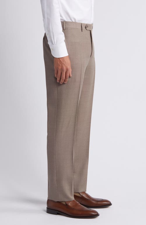 Shop Canali Siena Regular Fit Solid Wool Dress Pants In Beige